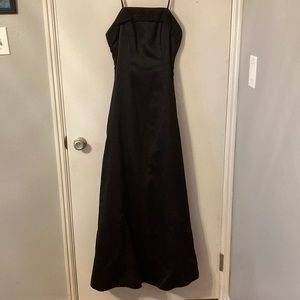 Black Satin Sparkle Prom Dress Vintage Jump by Wendye Chaitin